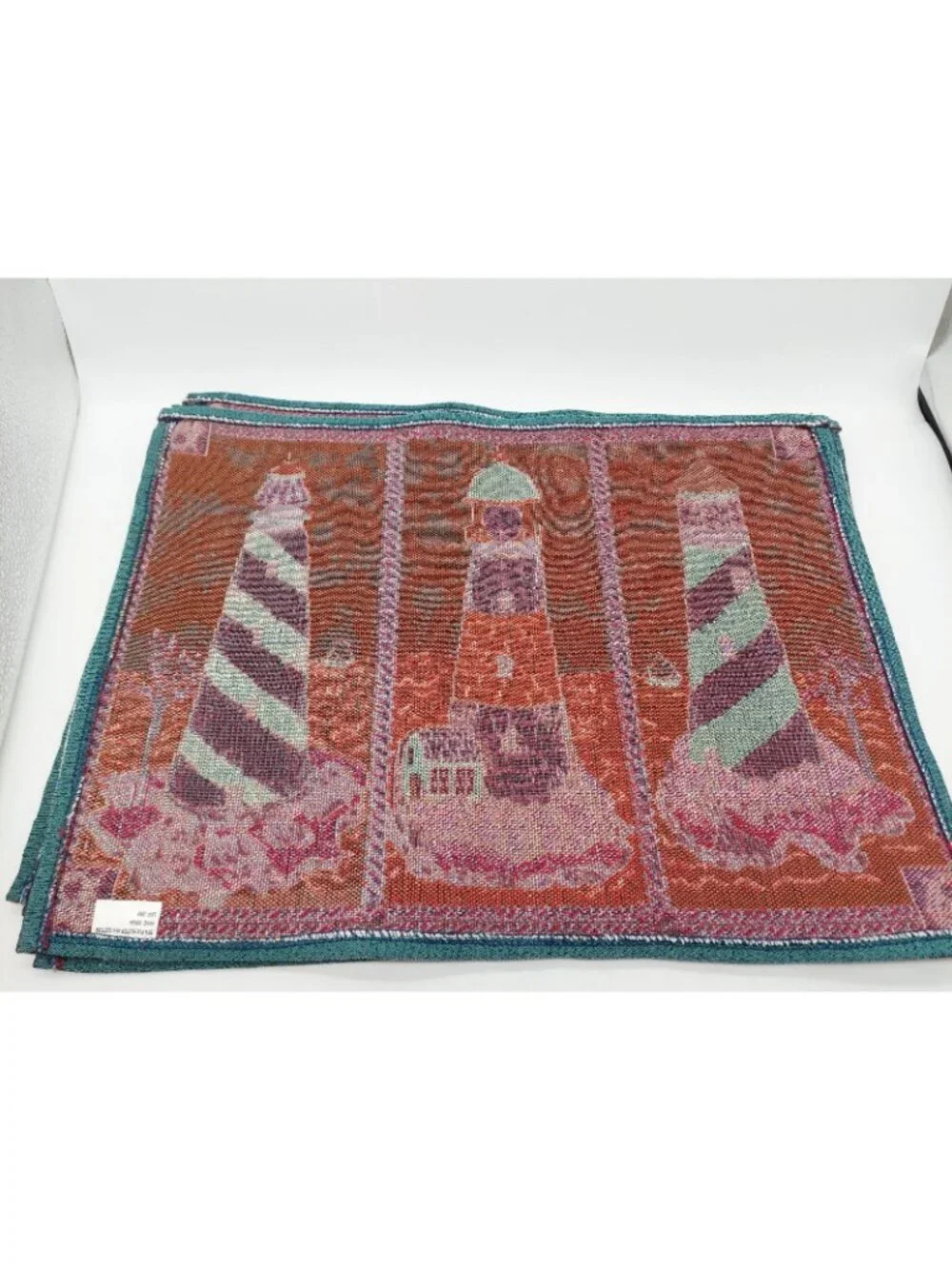 Lighthouses Tapestry Placemats 13”x 18” Blue Nautical Theme Set Of 4
